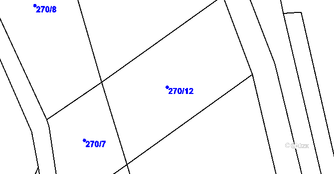 Parcela st. 270/12 v KÚ Mramotice, Katastrální mapa