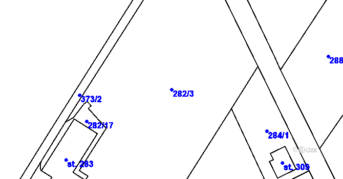 Parcela st. 282/3 v KÚ Mramotice, Katastrální mapa