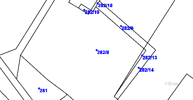 Parcela st. 282/8 v KÚ Mramotice, Katastrální mapa