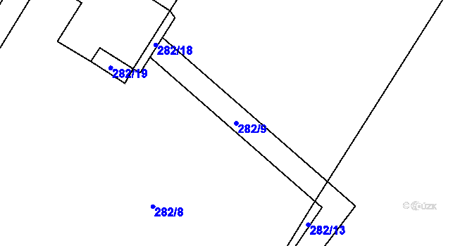 Parcela st. 282/9 v KÚ Mramotice, Katastrální mapa