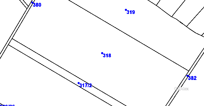 Parcela st. 318 v KÚ Mramotice, Katastrální mapa