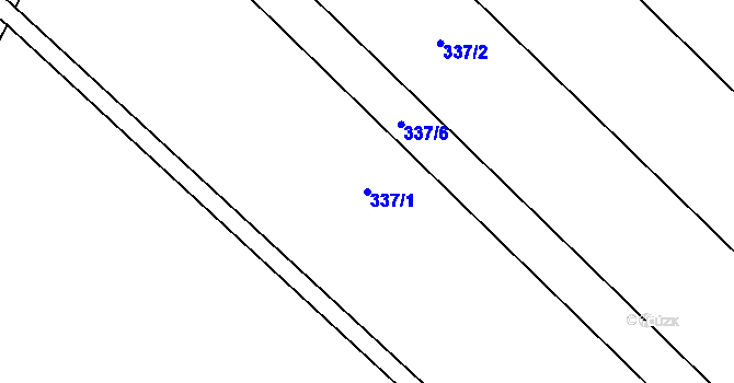 Parcela st. 337/1 v KÚ Mramotice, Katastrální mapa