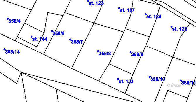 Parcela st. 358/8 v KÚ Mramotice, Katastrální mapa