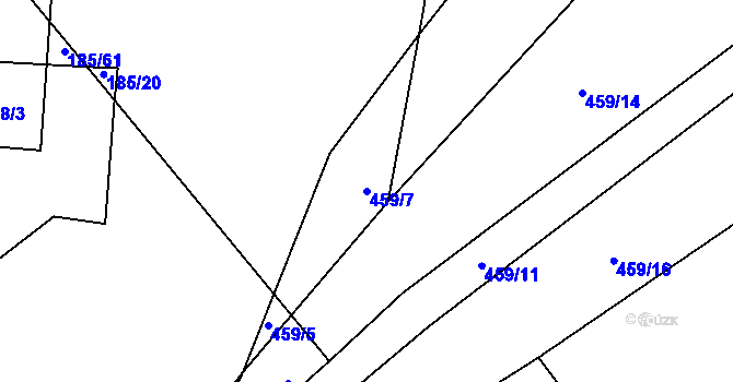 Parcela st. 459/7 v KÚ Mramotice, Katastrální mapa
