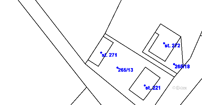 Parcela st. 271 v KÚ Mramotice, Katastrální mapa