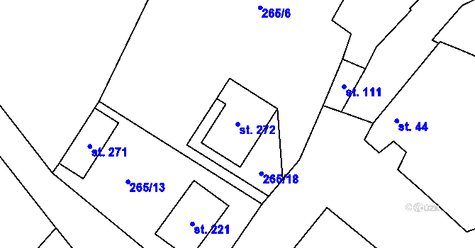 Parcela st. 272 v KÚ Mramotice, Katastrální mapa