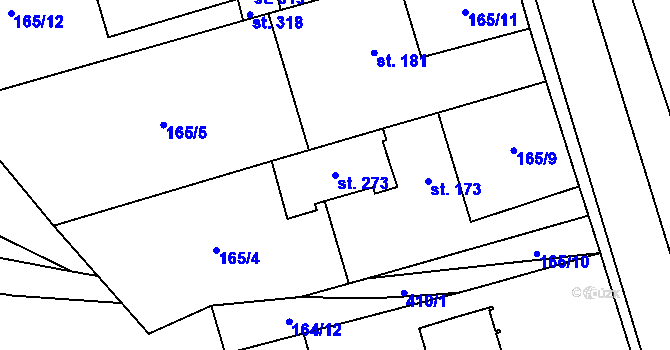 Parcela st. 273 v KÚ Mramotice, Katastrální mapa