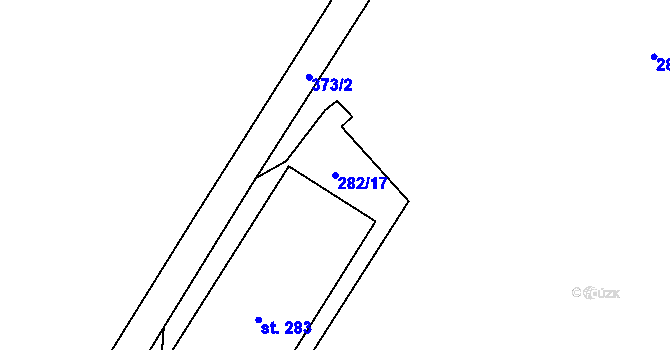 Parcela st. 282/17 v KÚ Mramotice, Katastrální mapa