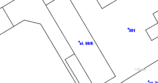 Parcela st. 59/8 v KÚ Mratín, Katastrální mapa