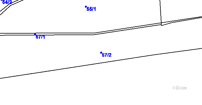 Parcela st. 57/2 v KÚ Mratín, Katastrální mapa