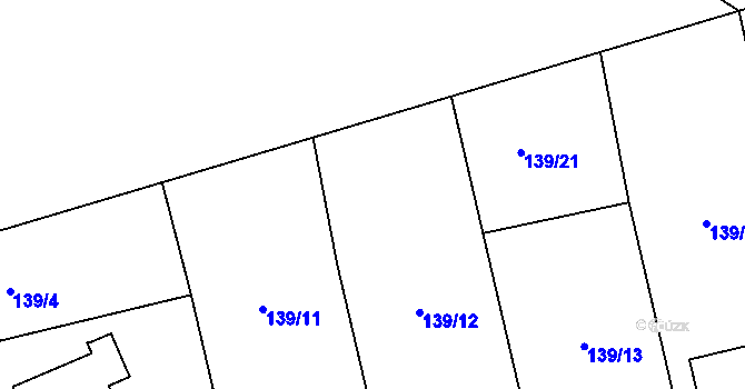 Parcela st. 139/20 v KÚ Mratín, Katastrální mapa
