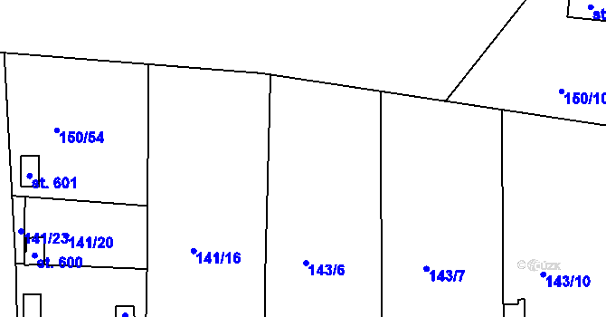 Parcela st. 150/56 v KÚ Mratín, Katastrální mapa