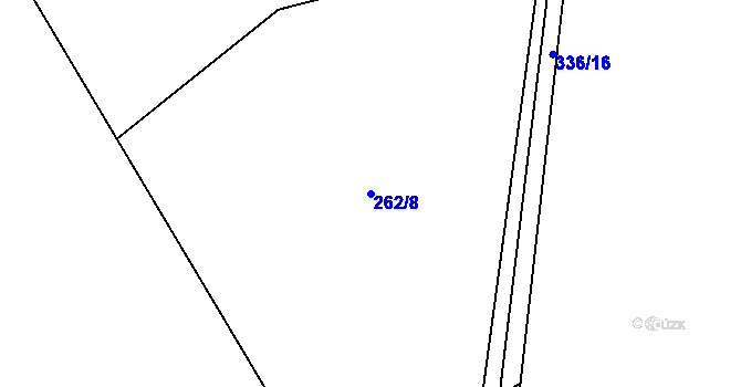 Parcela st. 262/8 v KÚ Mratín, Katastrální mapa