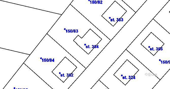 Parcela st. 354 v KÚ Mratín, Katastrální mapa