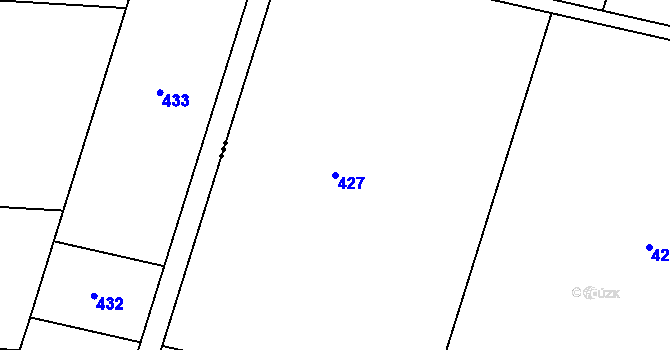 Parcela st. 427 v KÚ Mratín, Katastrální mapa