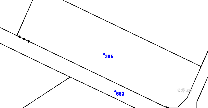 Parcela st. 385 v KÚ Mratín, Katastrální mapa