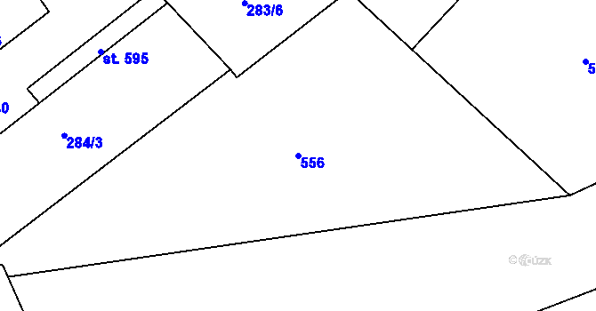 Parcela st. 556 v KÚ Mratín, Katastrální mapa