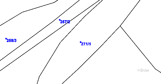 Parcela st. 271/1 v KÚ Mratín, Katastrální mapa