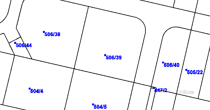 Parcela st. 506/39 v KÚ Mratín, Katastrální mapa