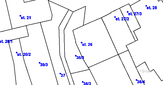 Parcela st. 26 v KÚ Mrsklesy na Moravě, Katastrální mapa