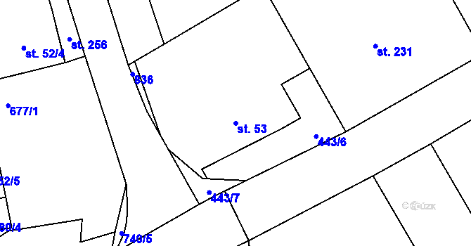Parcela st. 53 v KÚ Mrsklesy na Moravě, Katastrální mapa