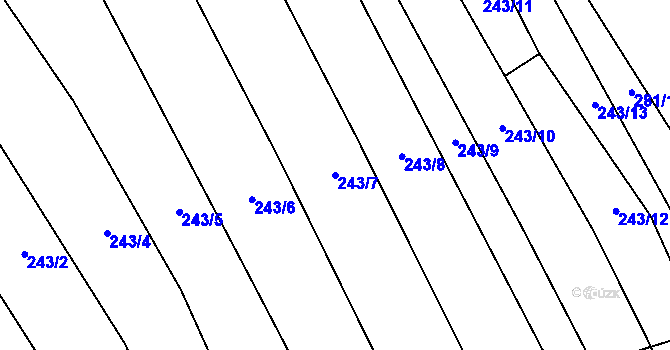 Parcela st. 243/7 v KÚ Mrsklesy na Moravě, Katastrální mapa