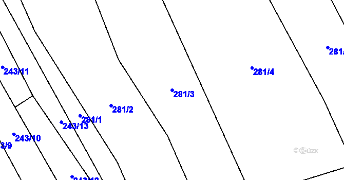 Parcela st. 281/3 v KÚ Mrsklesy na Moravě, Katastrální mapa