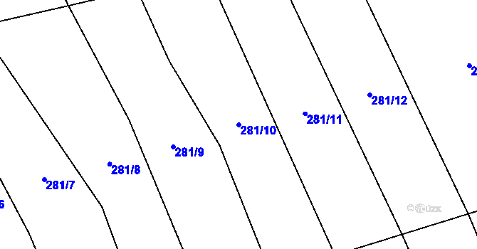 Parcela st. 281/10 v KÚ Mrsklesy na Moravě, Katastrální mapa