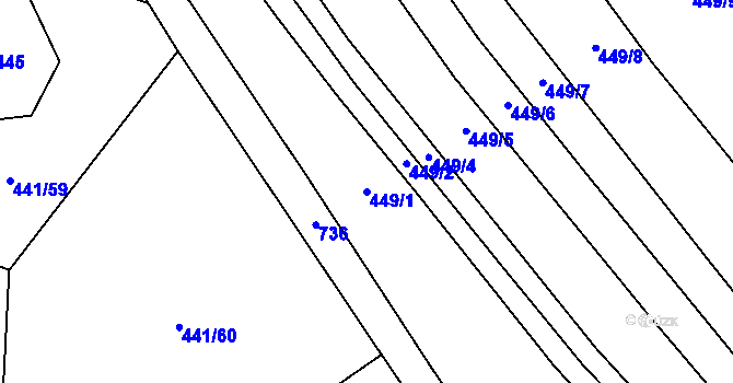 Parcela st. 449/1 v KÚ Mrsklesy na Moravě, Katastrální mapa