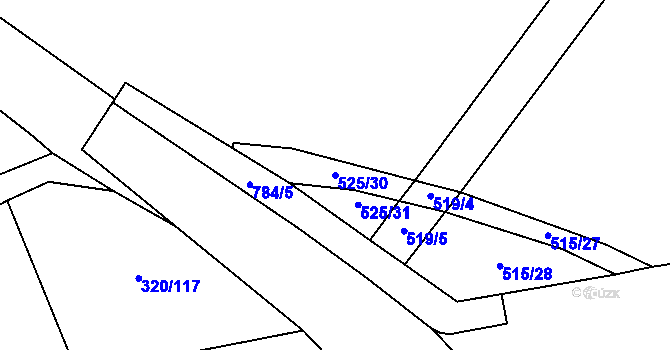 Parcela st. 525/30 v KÚ Mrsklesy na Moravě, Katastrální mapa
