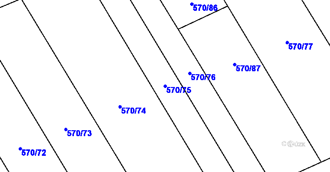 Parcela st. 570/75 v KÚ Mrsklesy na Moravě, Katastrální mapa