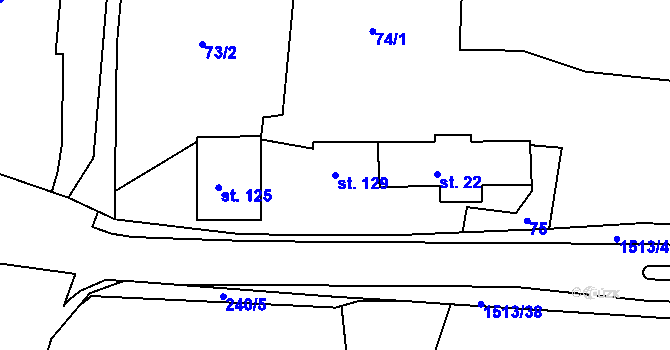 Parcela st. 129 v KÚ Mrtník, Katastrální mapa
