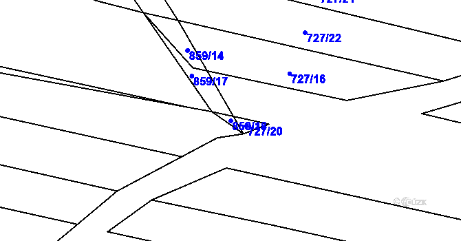 Parcela st. 859/18 v KÚ Mrtník, Katastrální mapa