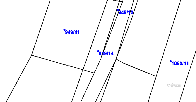 Parcela st. 949/14 v KÚ Mrtník, Katastrální mapa