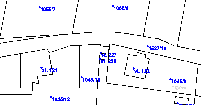 Parcela st. 227 v KÚ Mrtník, Katastrální mapa