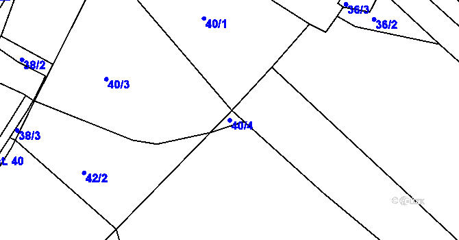 Parcela st. 40/4 v KÚ Benetice u Světlé nad Sázavou, Katastrální mapa