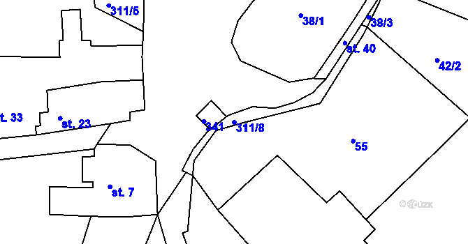 Parcela st. 311/8 v KÚ Benetice u Světlé nad Sázavou, Katastrální mapa
