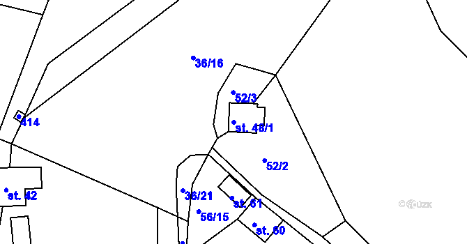 Parcela st. 48/1 v KÚ Leštinka u Světlé nad Sázavou, Katastrální mapa