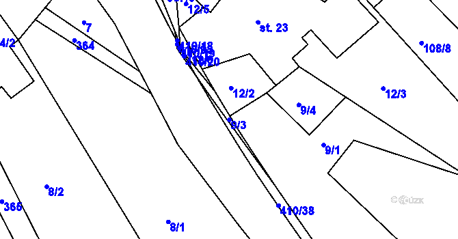 Parcela st. 9/3 v KÚ Leštinka u Světlé nad Sázavou, Katastrální mapa