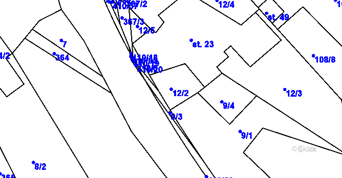 Parcela st. 12/2 v KÚ Leštinka u Světlé nad Sázavou, Katastrální mapa