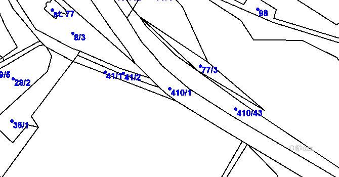 Parcela st. 410/1 v KÚ Leštinka u Světlé nad Sázavou, Katastrální mapa