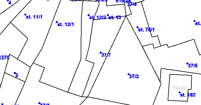 Parcela st. 37/7 v KÚ Mrzkovice, Katastrální mapa
