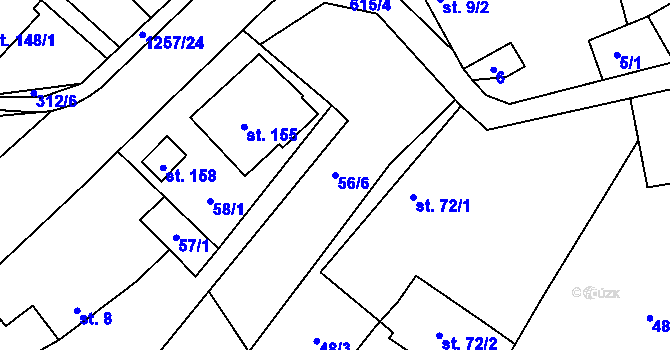 Parcela st. 56/6 v KÚ Mrzkovice, Katastrální mapa