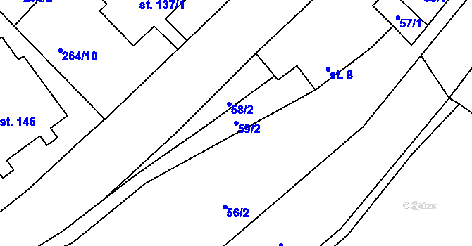 Parcela st. 59/2 v KÚ Mrzkovice, Katastrální mapa