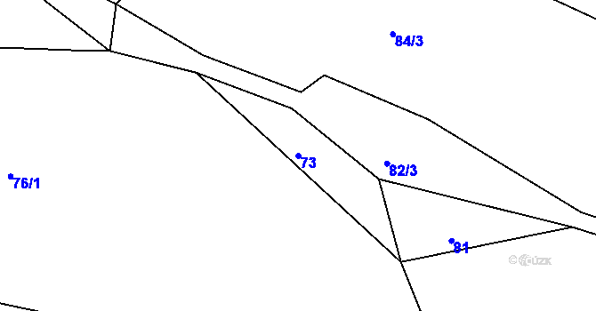 Parcela st. 73 v KÚ Mrzkovice, Katastrální mapa