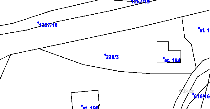 Parcela st. 228/3 v KÚ Mrzkovice, Katastrální mapa