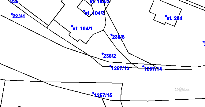 Parcela st. 238/2 v KÚ Mrzkovice, Katastrální mapa