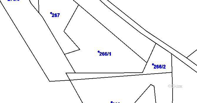 Parcela st. 266/1 v KÚ Mrzkovice, Katastrální mapa