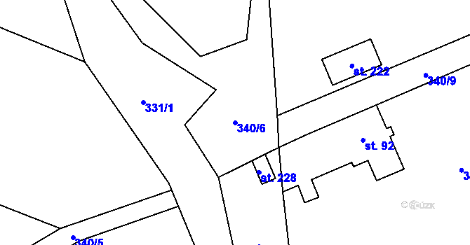 Parcela st. 340/6 v KÚ Mrzkovice, Katastrální mapa
