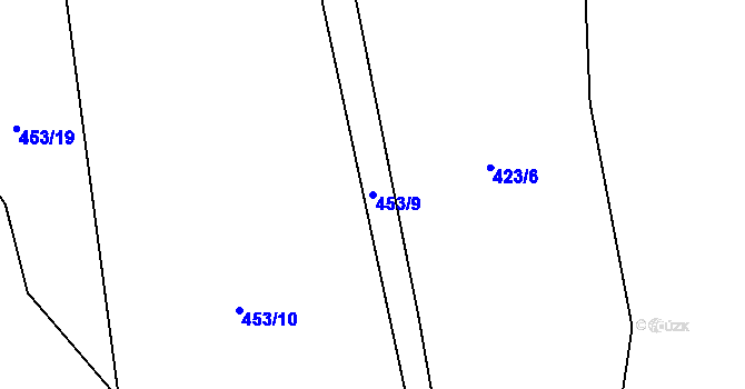 Parcela st. 453/9 v KÚ Mrzkovice, Katastrální mapa